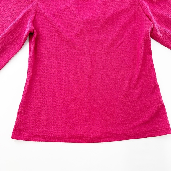 Mark New York Pink 3/4 sleeves Open back Neck tie Blouse Size M NWT - Picture 8 of 11